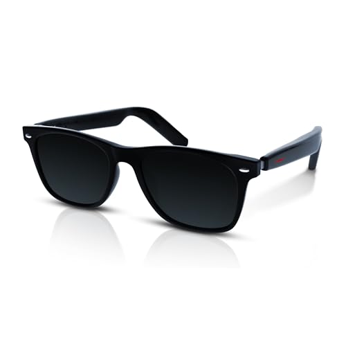 PUGS Sun Sound Smart Sunglasses Combine On Trend Classic Sunglasses with UV400 Protective Lenses and Built-In Bluetooth Premium Open Ear Speakers for Hands Free Communication - (MED-LG) CLASSIC/BLACK